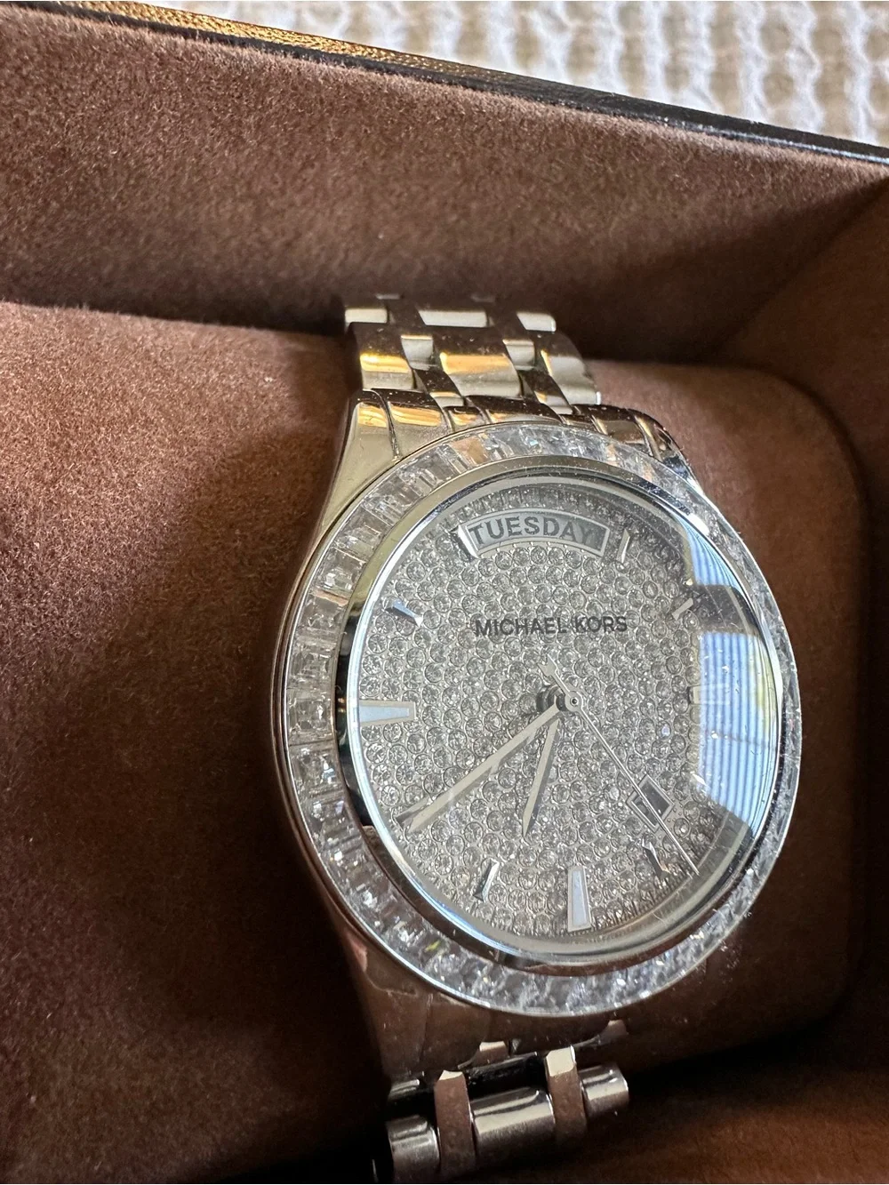 Michael Kors Silver Crystal Pave Women’s Watch